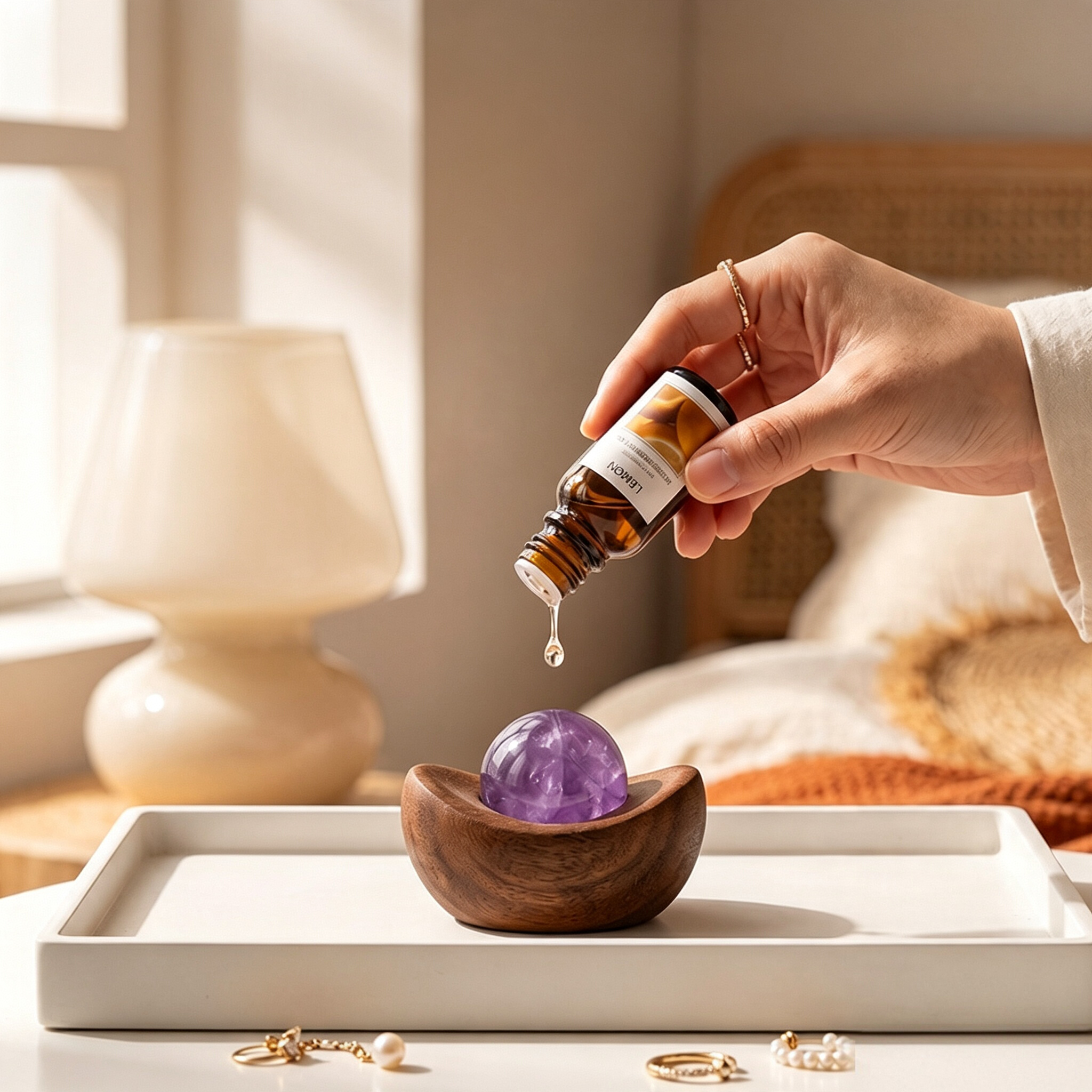 Natural Crystal Ball Diffuser Stone