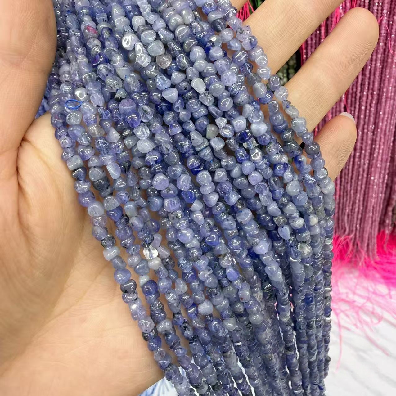 MYA4376--4mm Natural Tanzanite Irregular Beads