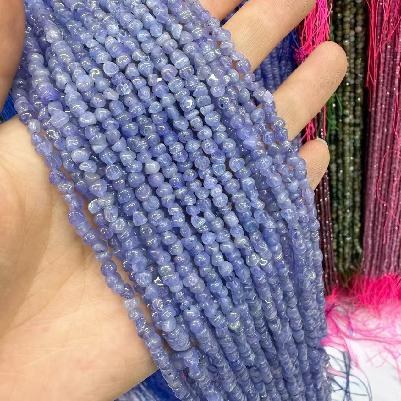 MYA4376--4mm Natural Tanzanite Irregular Beads