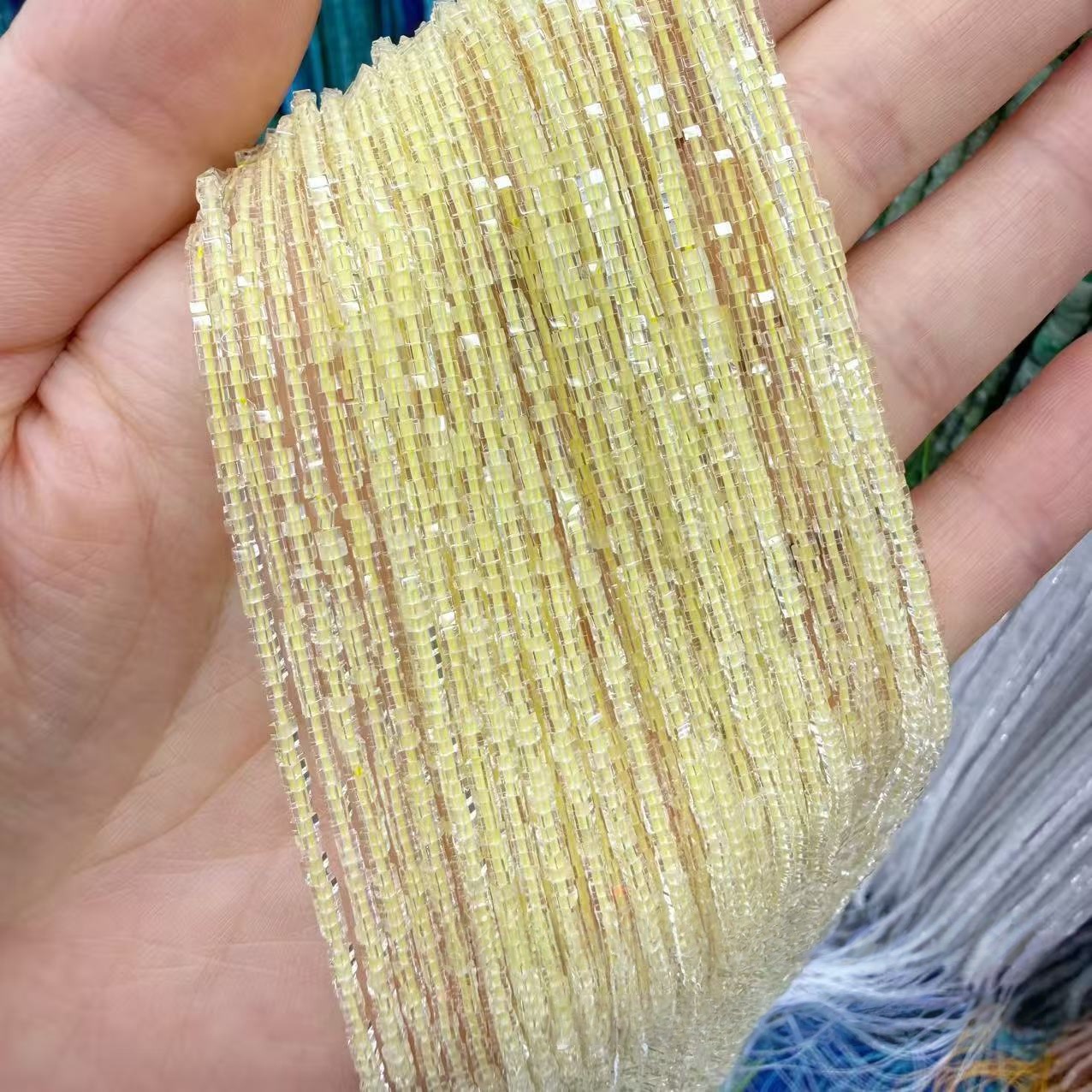 MYA4408--2x4mm Natural Lemon Quartz Round/Square Slices