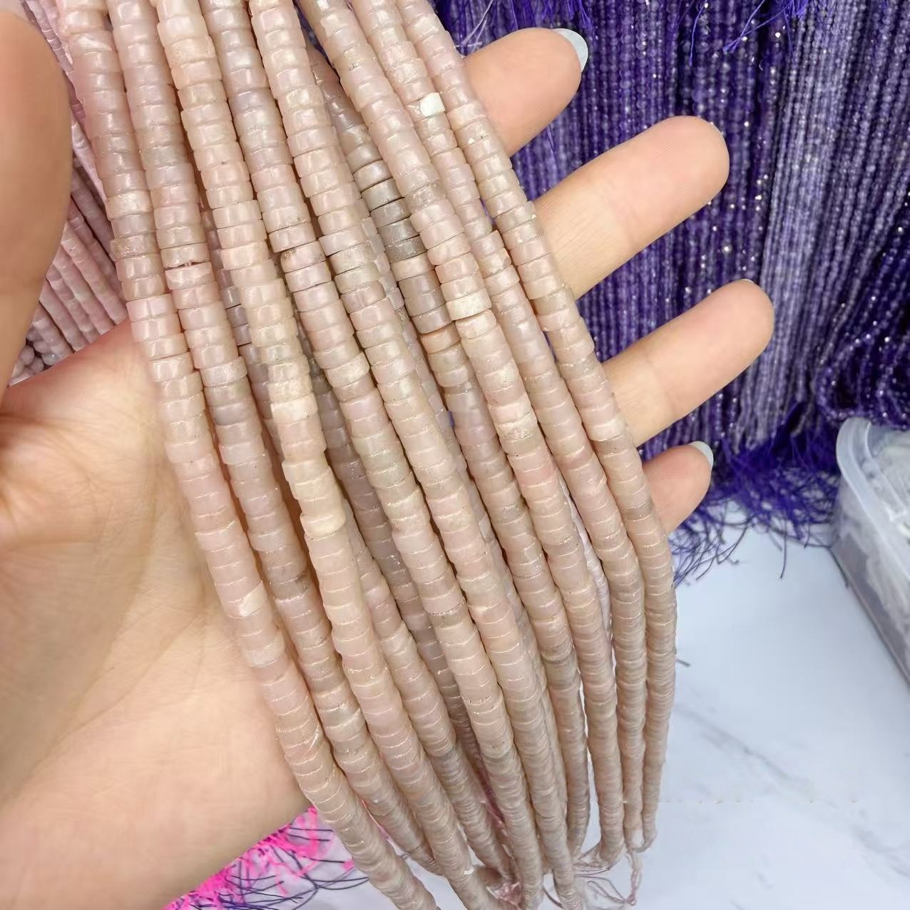 MYA4412--2x3/2x4/3x6mm Natural Pink Opal Round Sheets