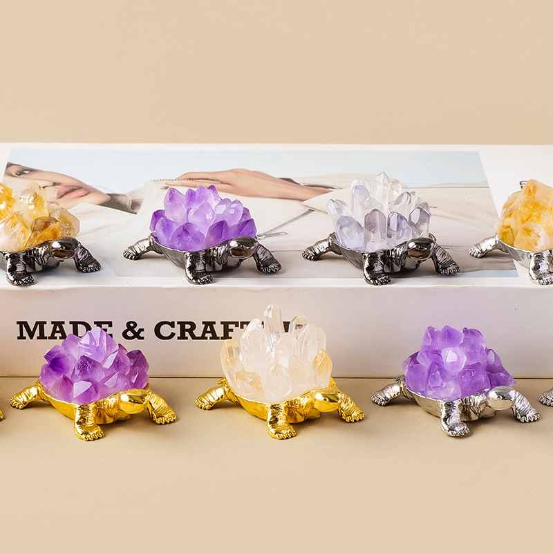 Natural Crystal Longevity Turtle Home Decor Ornament