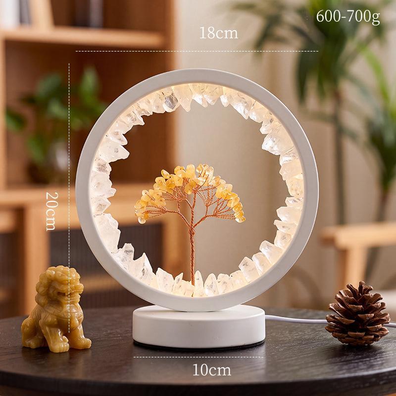 Natural Crystal Raw Stone 3-Color Adjustable Clear Quartz LED Night Light