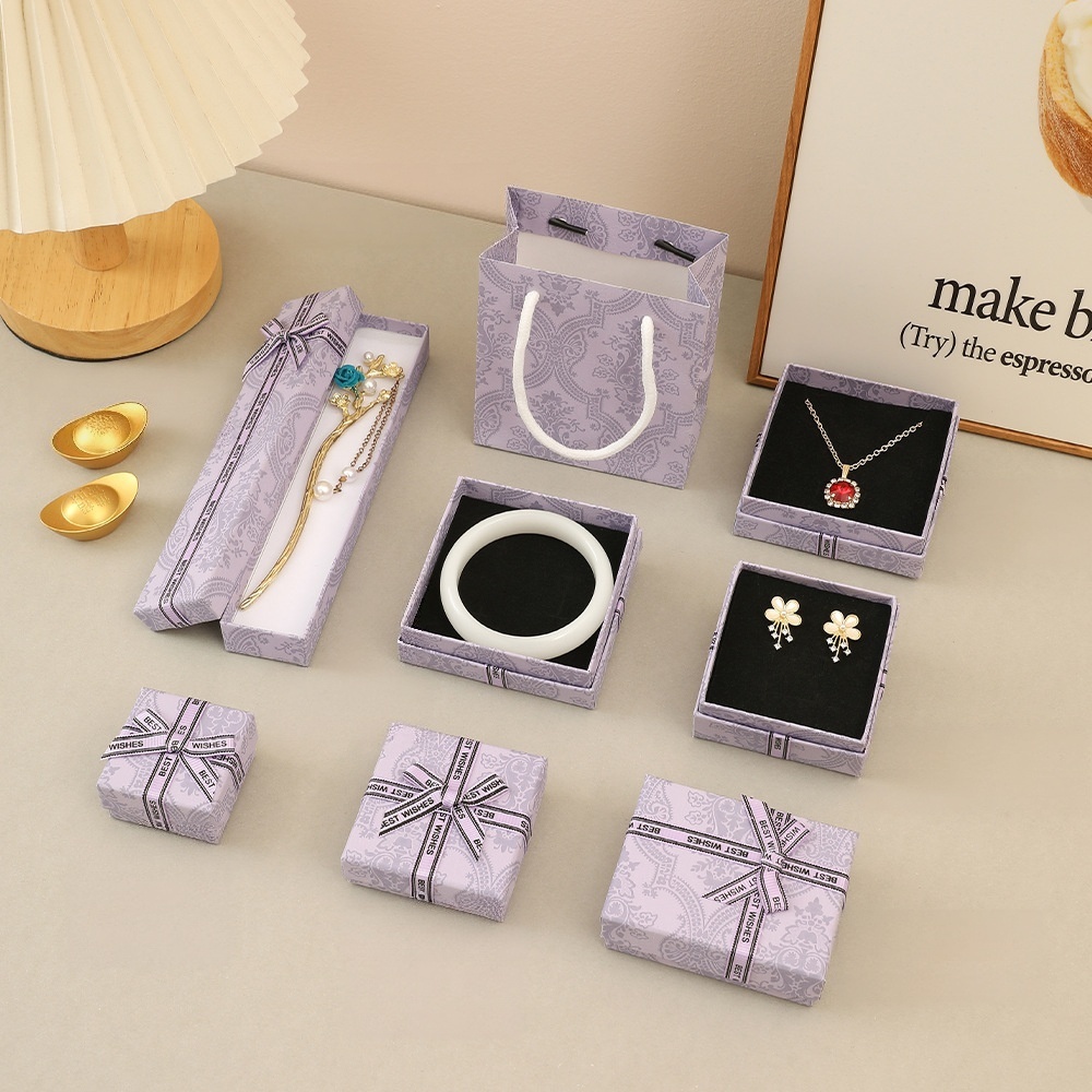 MYA4573--Classic purple enamel bow jewelry box packaging