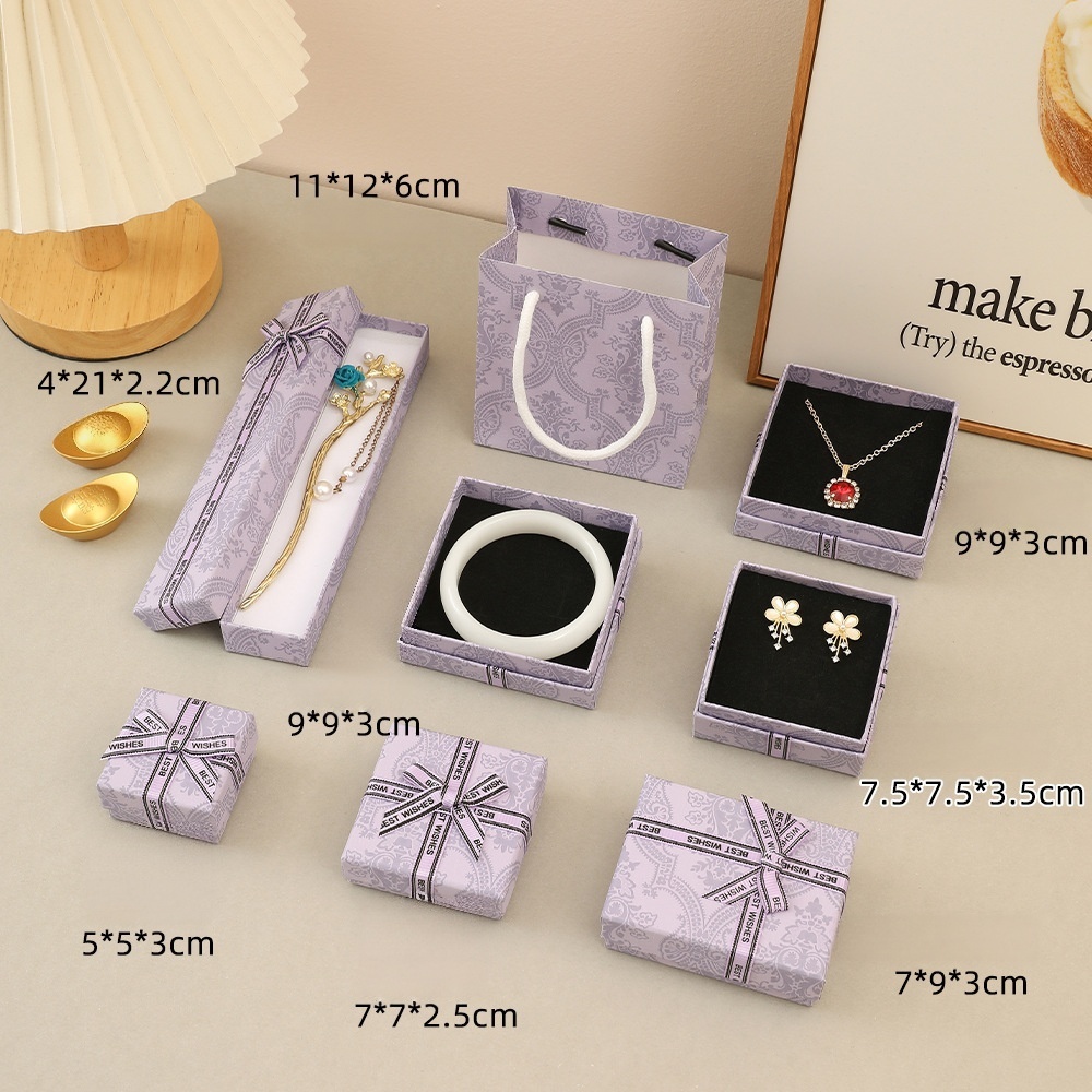 MYA4573--Classic purple enamel bow jewelry box packaging
