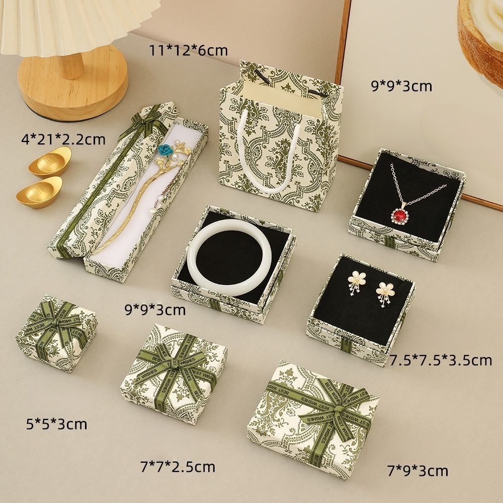 MYA4575--Classic enamel white bow jewelry box packaging