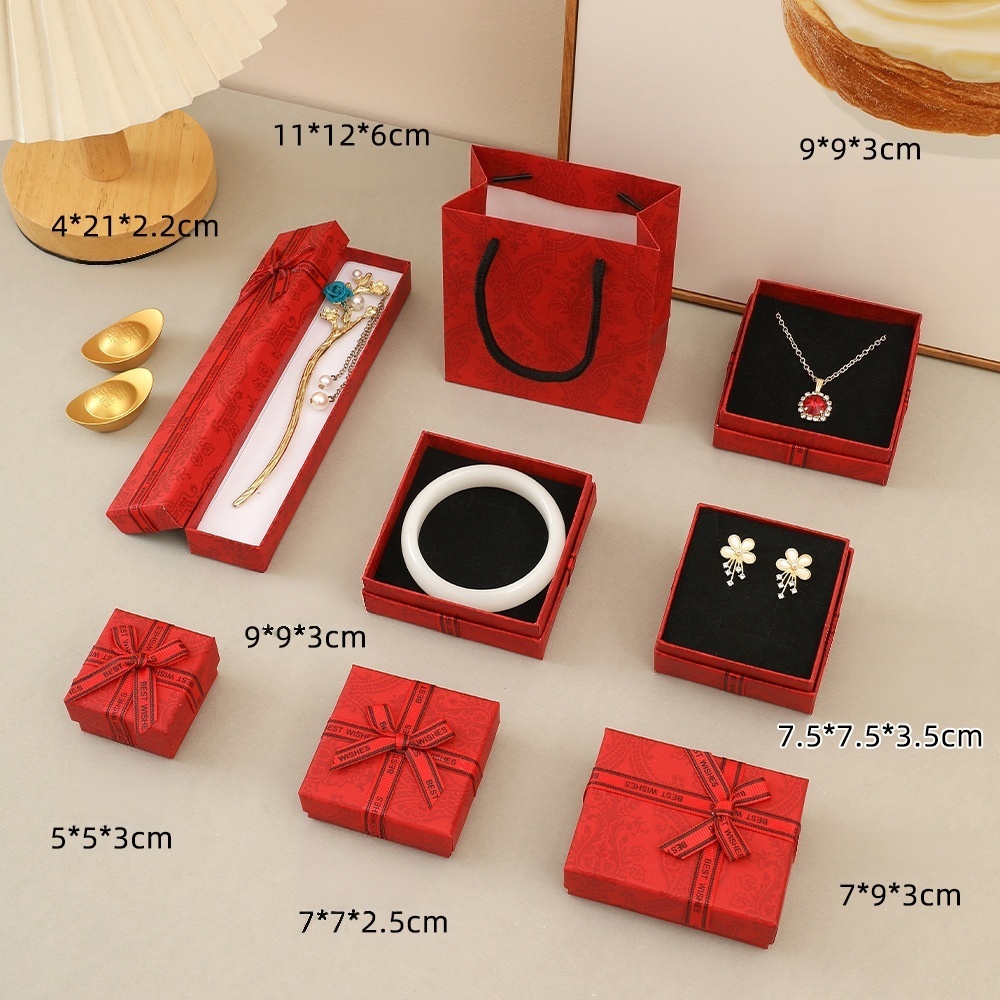 MYA4577--Classic enamel red bow jewelry box packaging