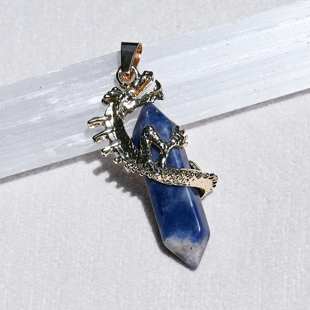Natural Crystal Dragon Pendant