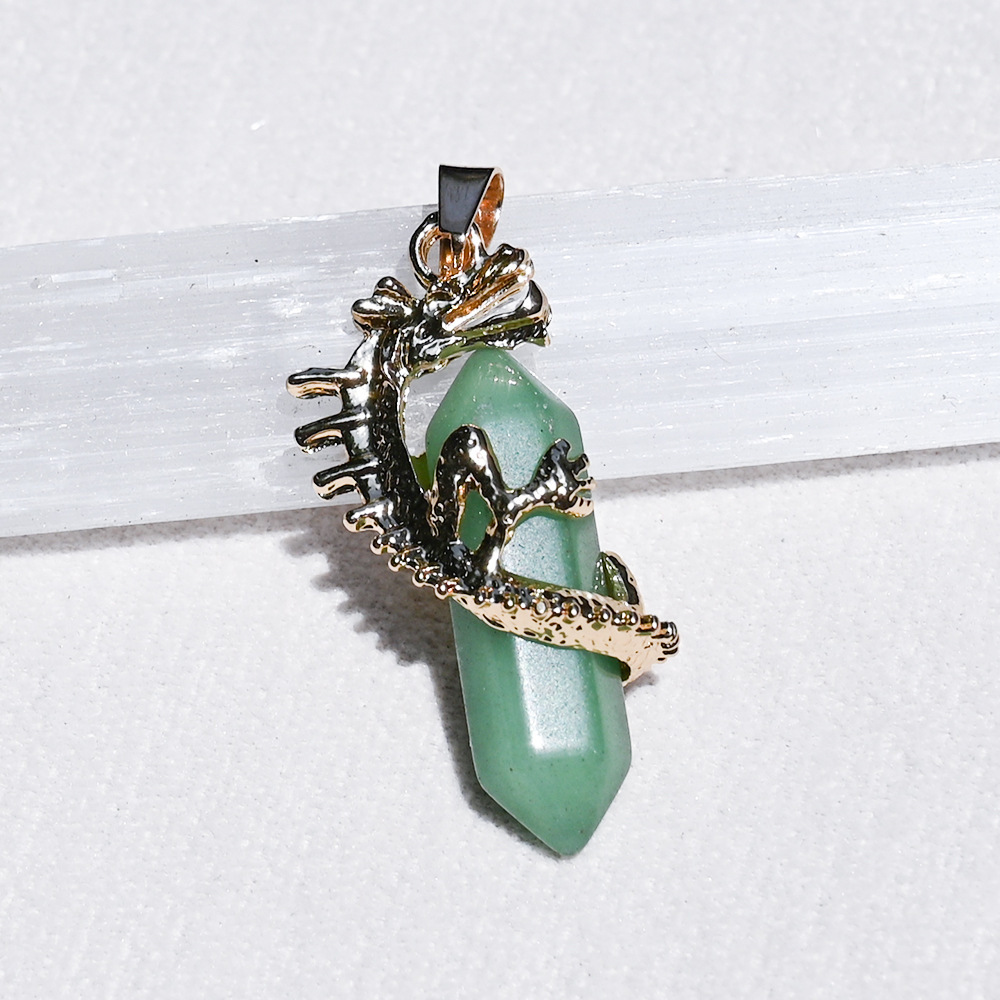 Natural Crystal Dragon Pendant