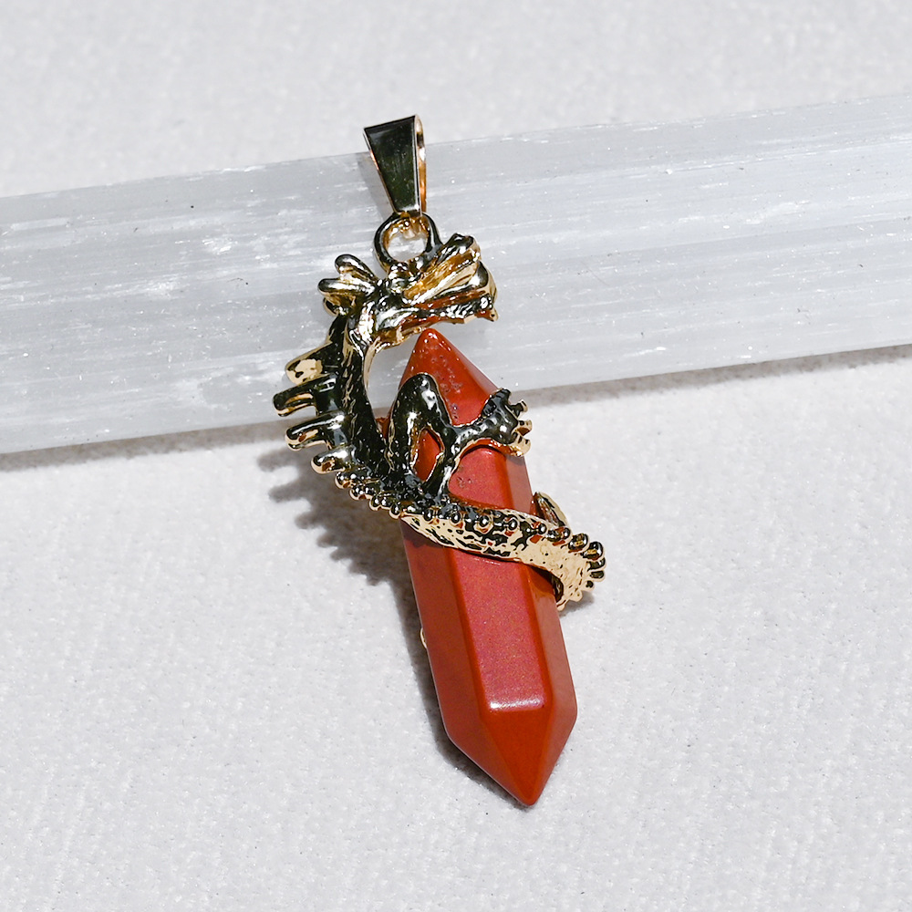 Natural Crystal Dragon Pendant