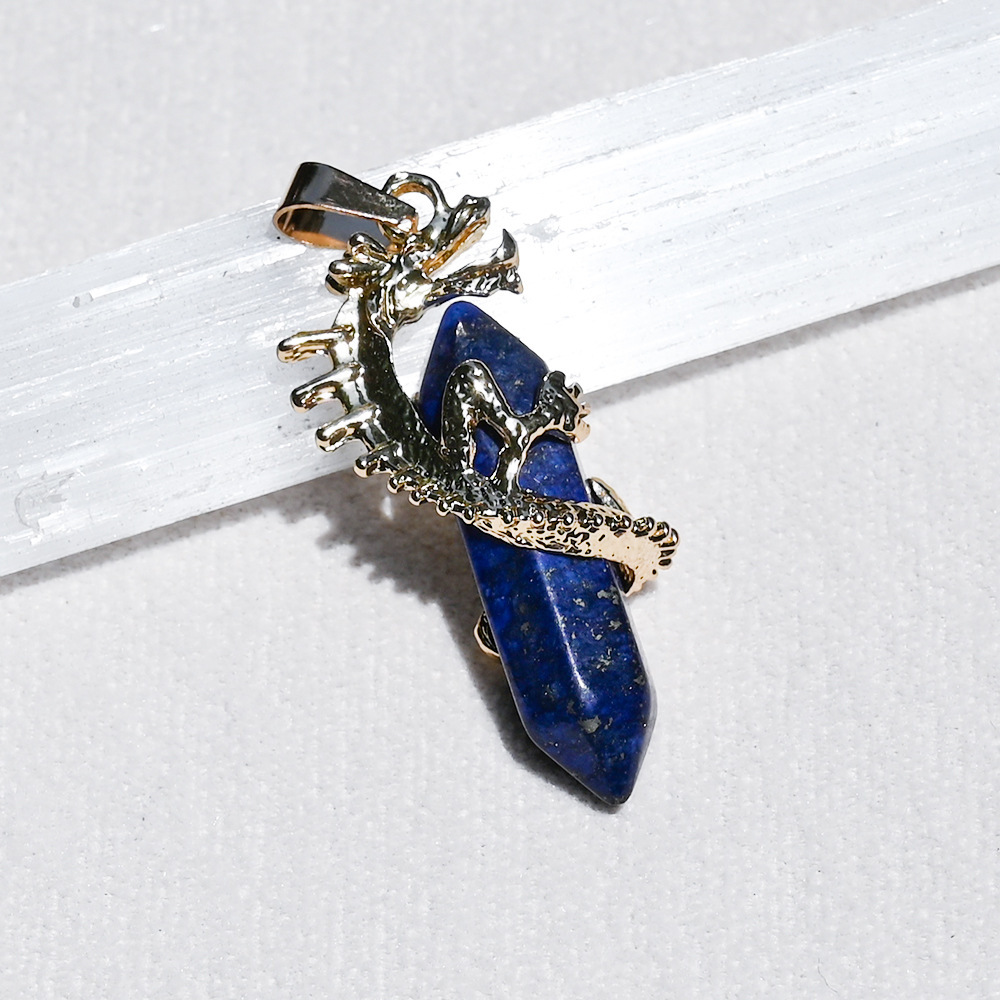 Natural Crystal Dragon Pendant