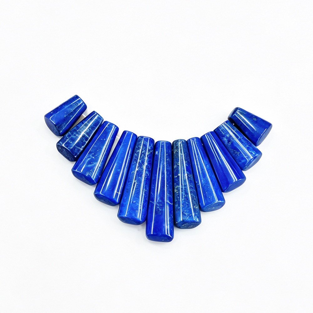 Natural Stone Trapezoidal Fan-Shaped Necklace Accessory with 11 Beads