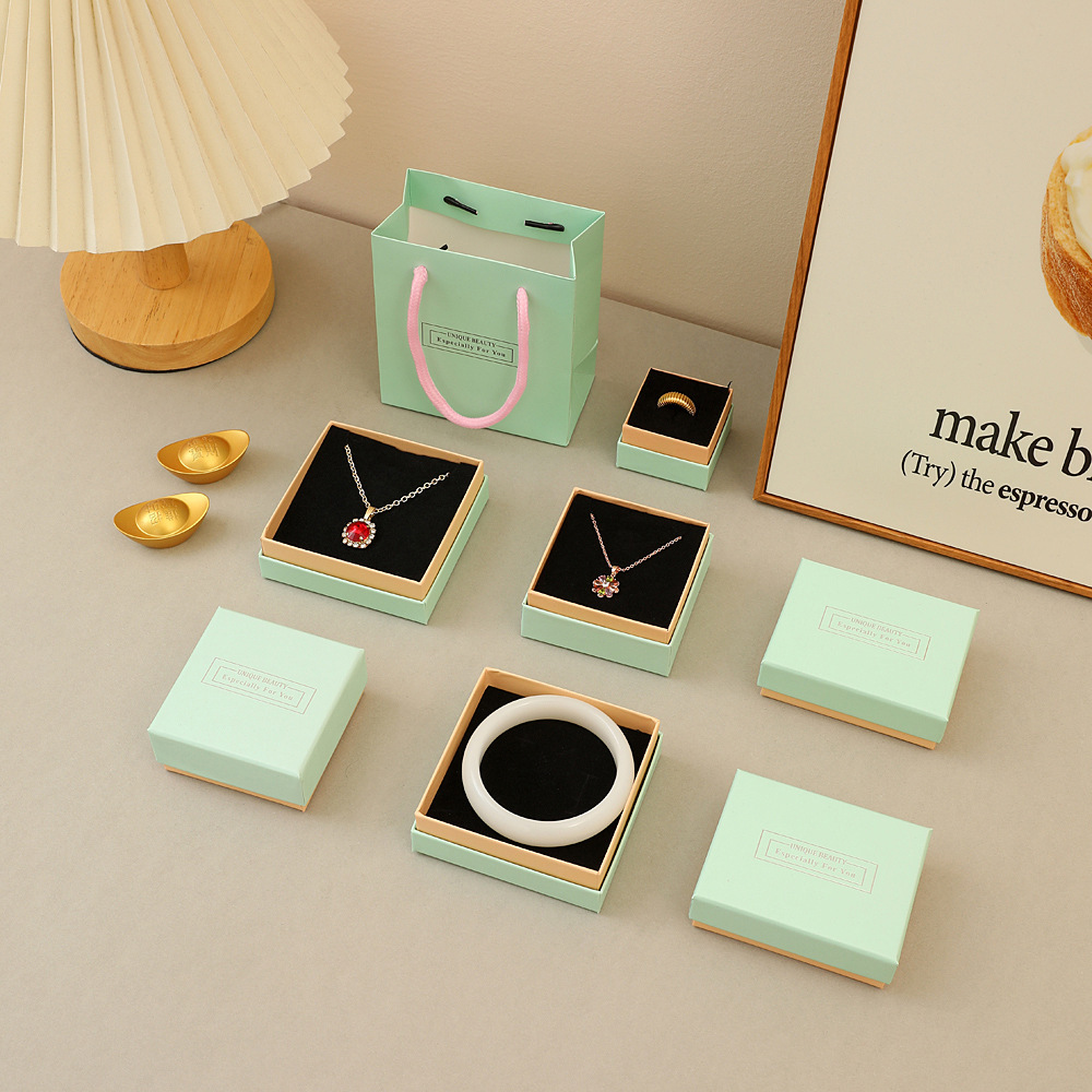 MYA4615--Exquisite mint green top and bottom cover jewelry packaging box