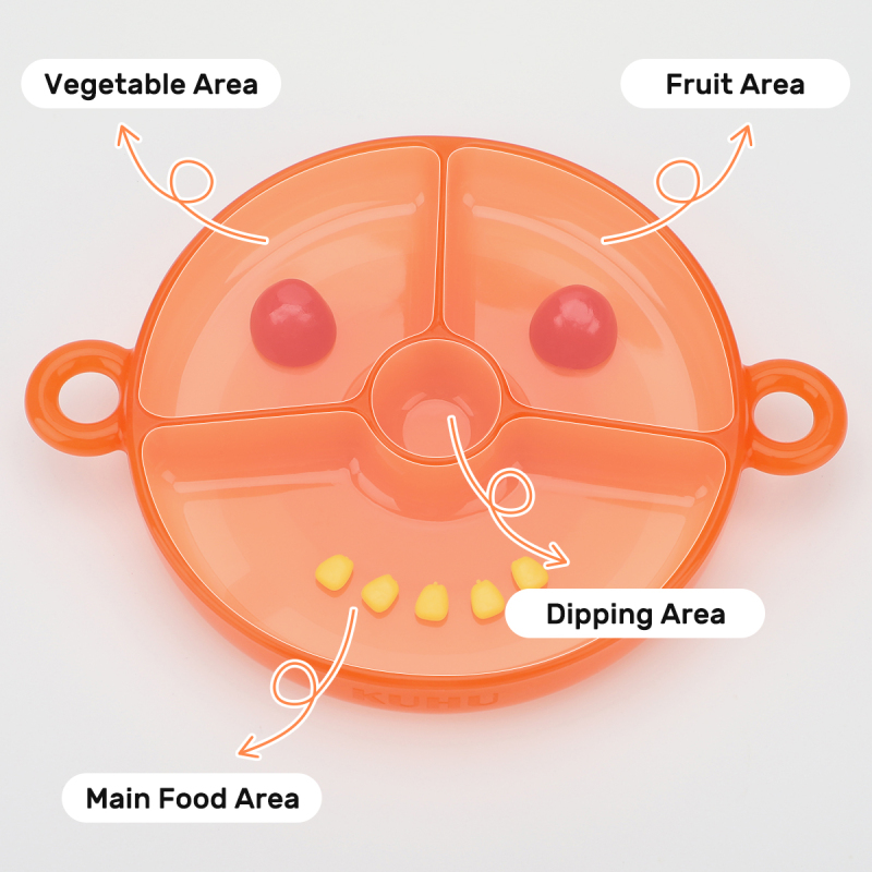 KUHU Mess-Free Feeding silicone baby plates for Babies & Toddlers - Handles, Suction Base, Perfect for Boys & Girls, silicone baby plates with suction