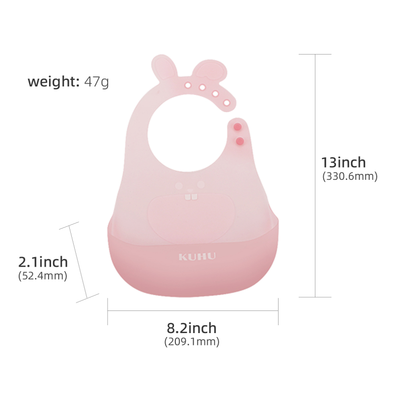 KUHU UltraThin Silicone Baby Bib - Waterproof, Easy to Clean, Adjustable - Ideal for Babies and Toddlers