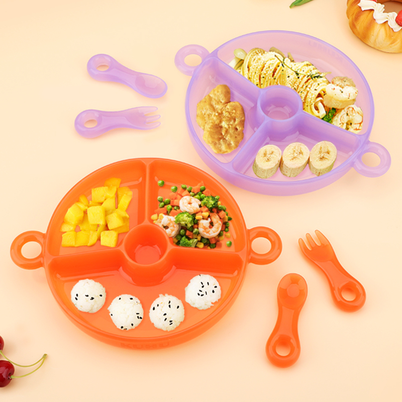 KUHU Mess-Free Feeding silicone baby plates for Babies & Toddlers - Handles, Suction Base, Perfect for Boys & Girls, silicone baby plates with suction