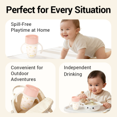 KUHU 360° Training Cup – Platinum Silicone Slow-Flow Spill-Proof Cup (240ml)