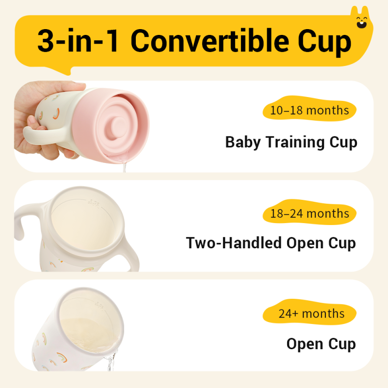 KUHU 360° Training Cup – Platinum Silicone Slow-Flow Spill-Proof Cup (240ml)