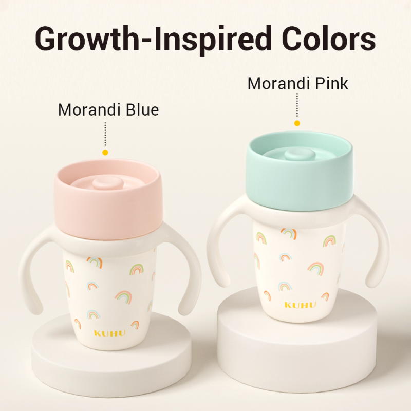 KUHU 360° Training Cup – Platinum Silicone Slow-Flow Spill-Proof Cup (240ml)