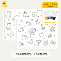 KUHU Platinum Silicone Kids Dining & Drawing Mat – Reusable, Non-Slip, Easy-Clean