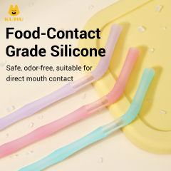 12-Pack Food-Grade Silicone Straw Set for Babies & Families
