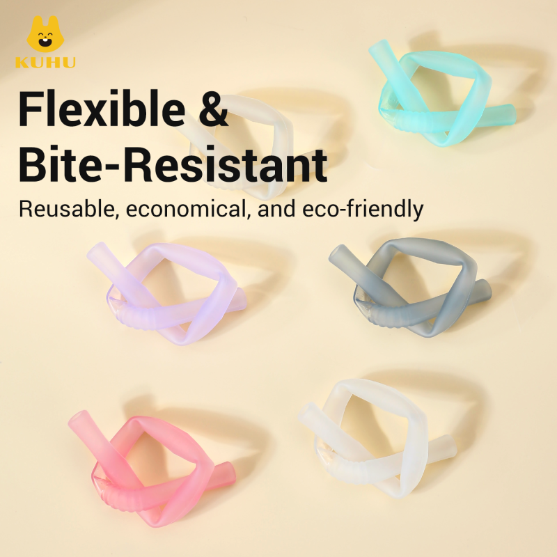 12-Pack Food-Grade Silicone Straw Set for Babies & Families