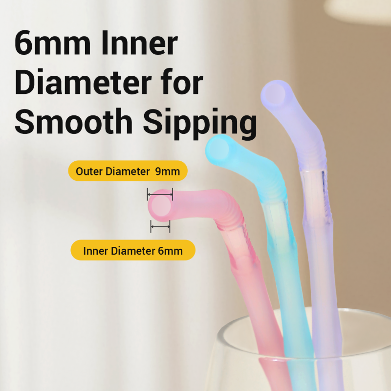 12-Pack Food-Grade Silicone Straw Set for Babies & Families