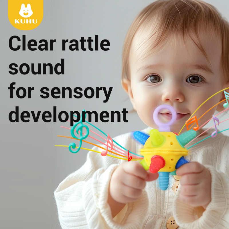 Silicone Teether Ball Set (2-Pack with Strap & Storage Case)