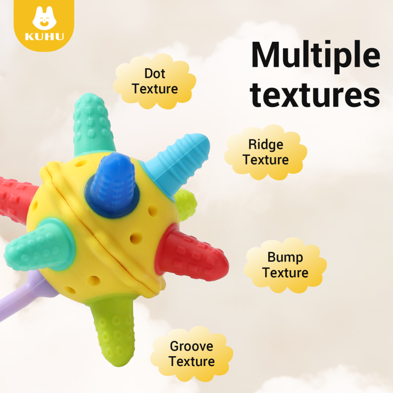 Silicone Teether Ball Set (2-Pack with Strap & Storage Case)