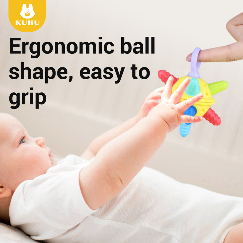Silicone Teether Ball Set (2-Pack with Strap & Storage Case)