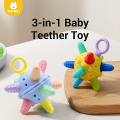 Silicone Teether Ball Set (2-Pack with Strap & Storage Case)