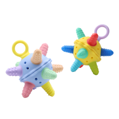 Silicone Teether Ball Set (2-Pack with Strap & Storage Case)