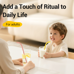 2-in-1 Silicone Straw & Connectable Toy for Kids — Food-Grade, Heat-Resistant, Odor-Free, Reusable Straw & Play Set