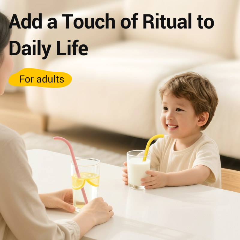 2-in-1 Silicone Straw & Connectable Toy for Kids — Food-Grade, Heat-Resistant, Odor-Free, Reusable Straw & Play Set
