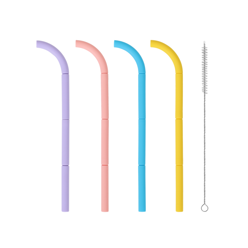 2-in-1 Silicone Straw & Connectable Toy for Kids — Food-Grade, Heat-Resistant, Odor-Free, Reusable Straw & Play Set
