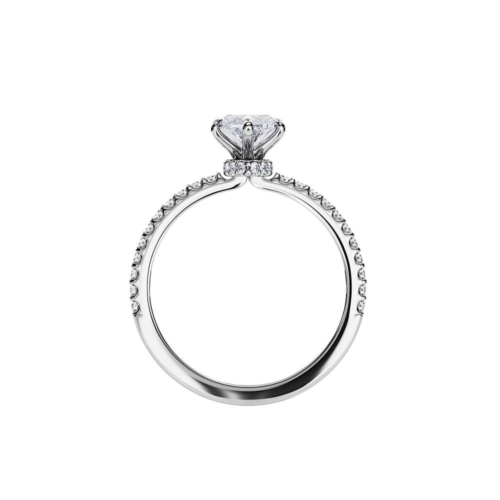 1.5CT Marquise Engagement Ring Hidden Halo Bridal Ring