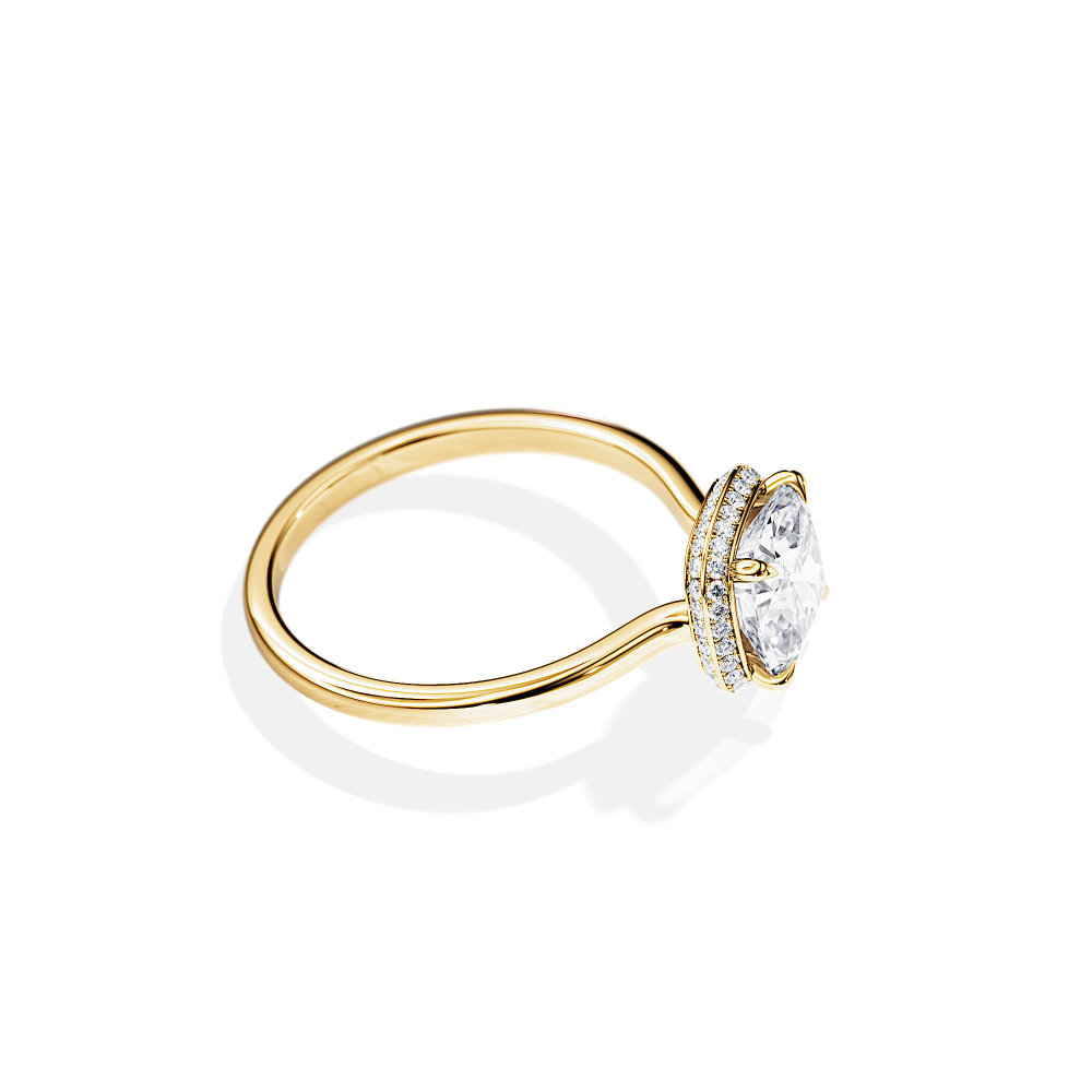 1.5 Carat Cushion Diamond Ring Halo Engagement Dainty Ring