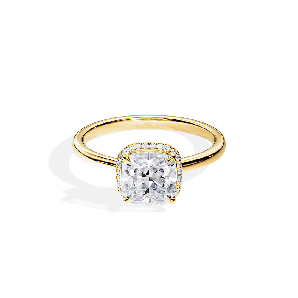 1.5 Carat Cushion Diamond Ring Halo Engagement Dainty Ring