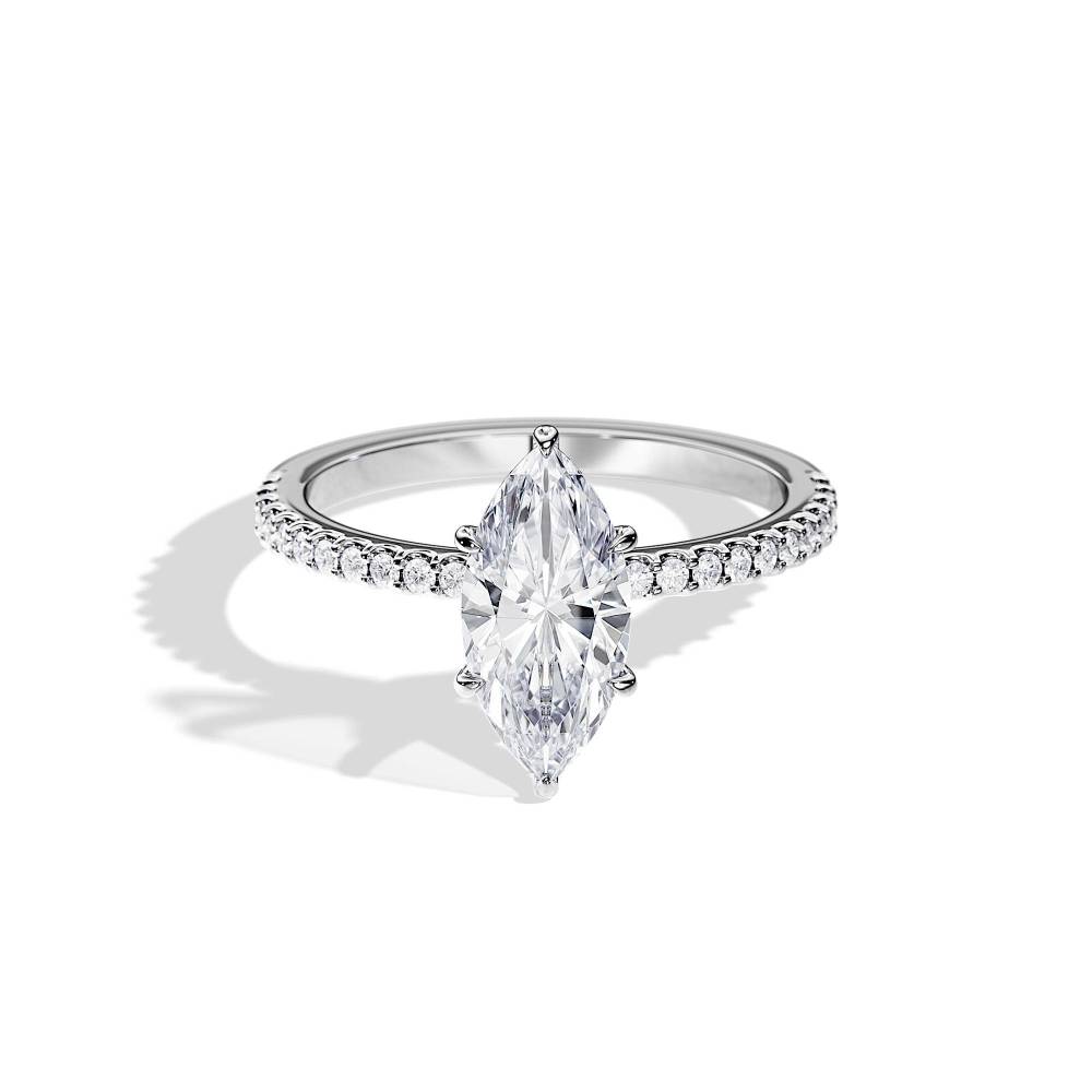 1.5CT Marquise Engagement Ring Hidden Halo Bridal Ring