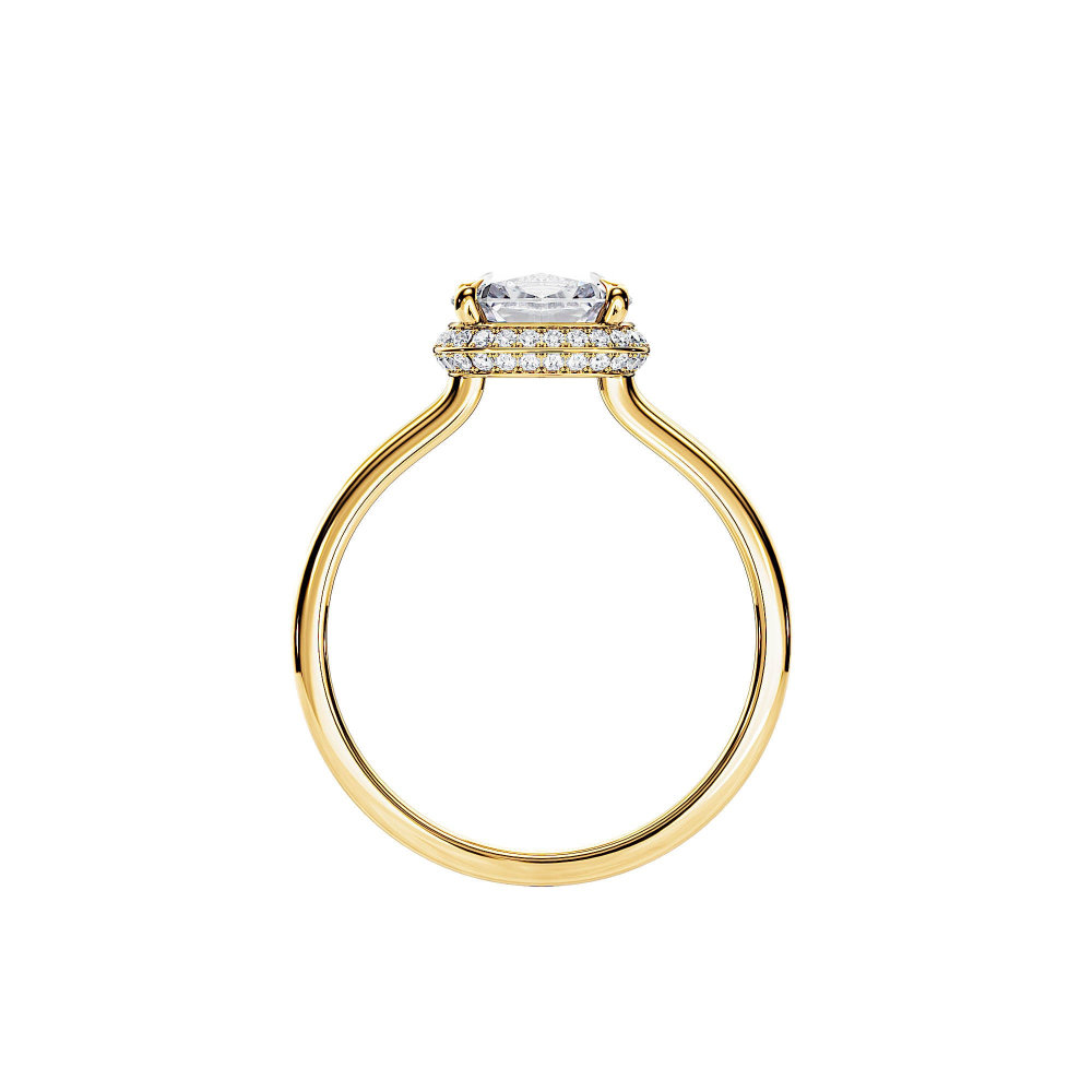 1.5 Carat Cushion Diamond Ring Halo Engagement Dainty Ring