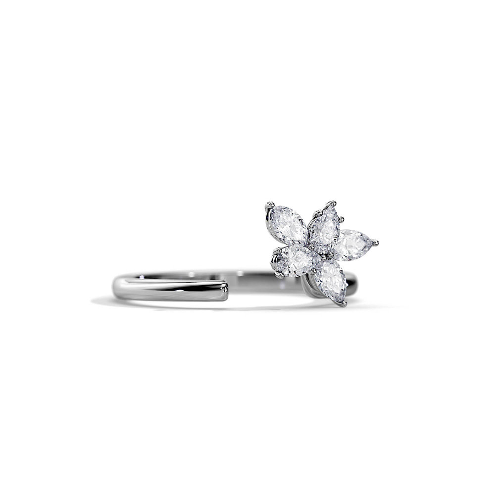 0.5 Carat Wedding Band Butterfly Diamond Ring Women