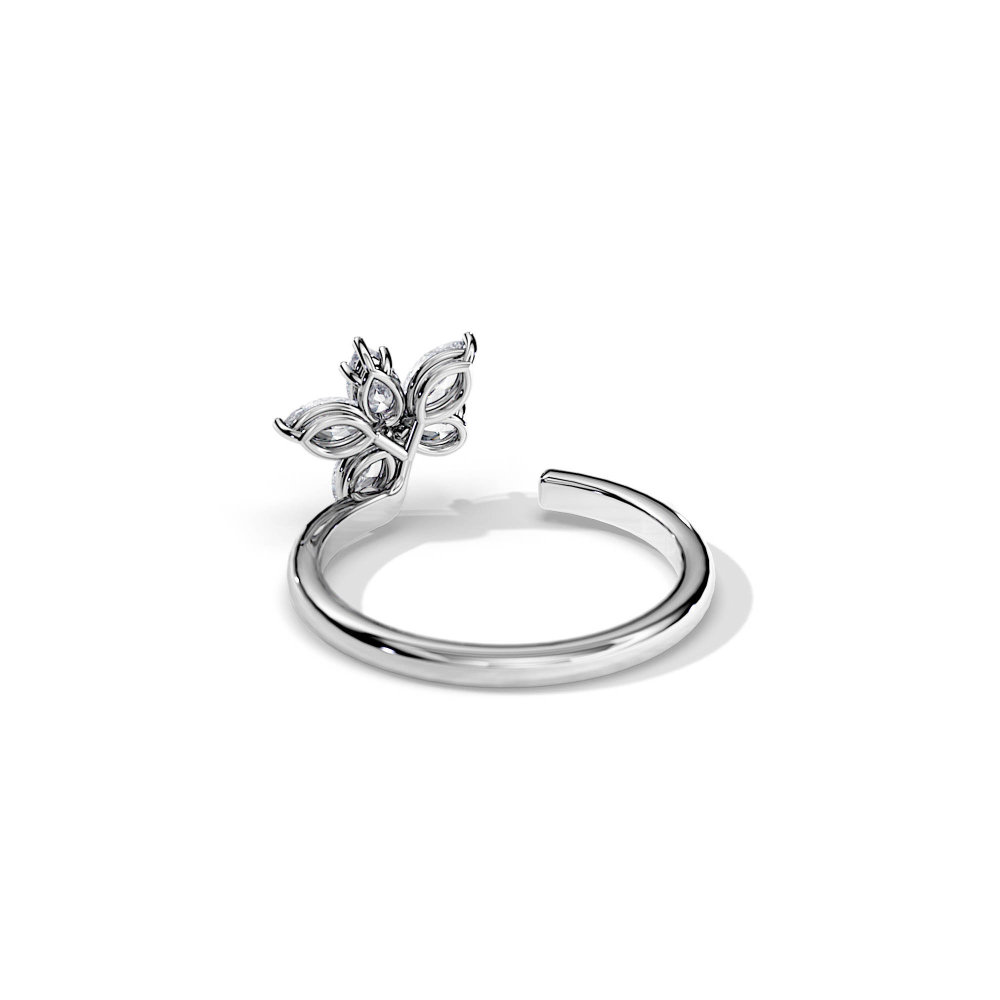 0.5 Carat Wedding Band Butterfly Diamond Ring Women