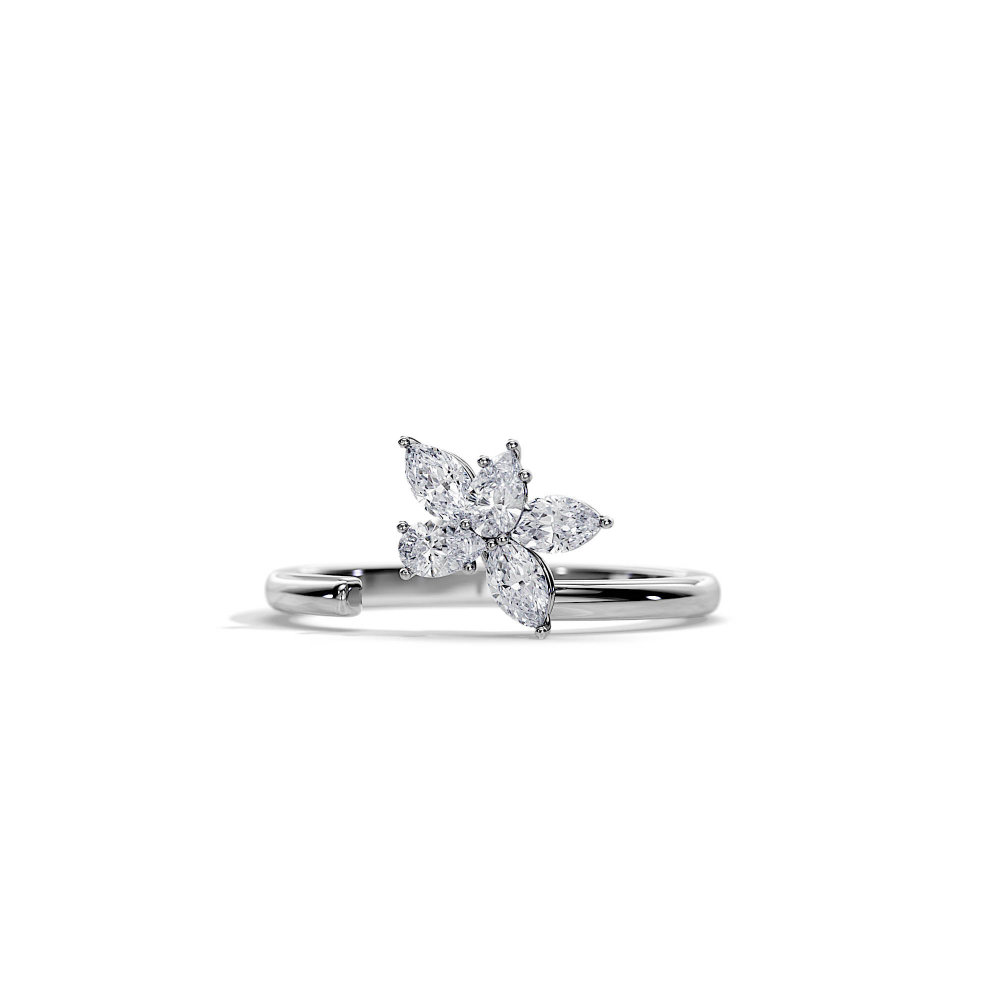 0.5 Carat Wedding Band Butterfly Diamond Ring Women