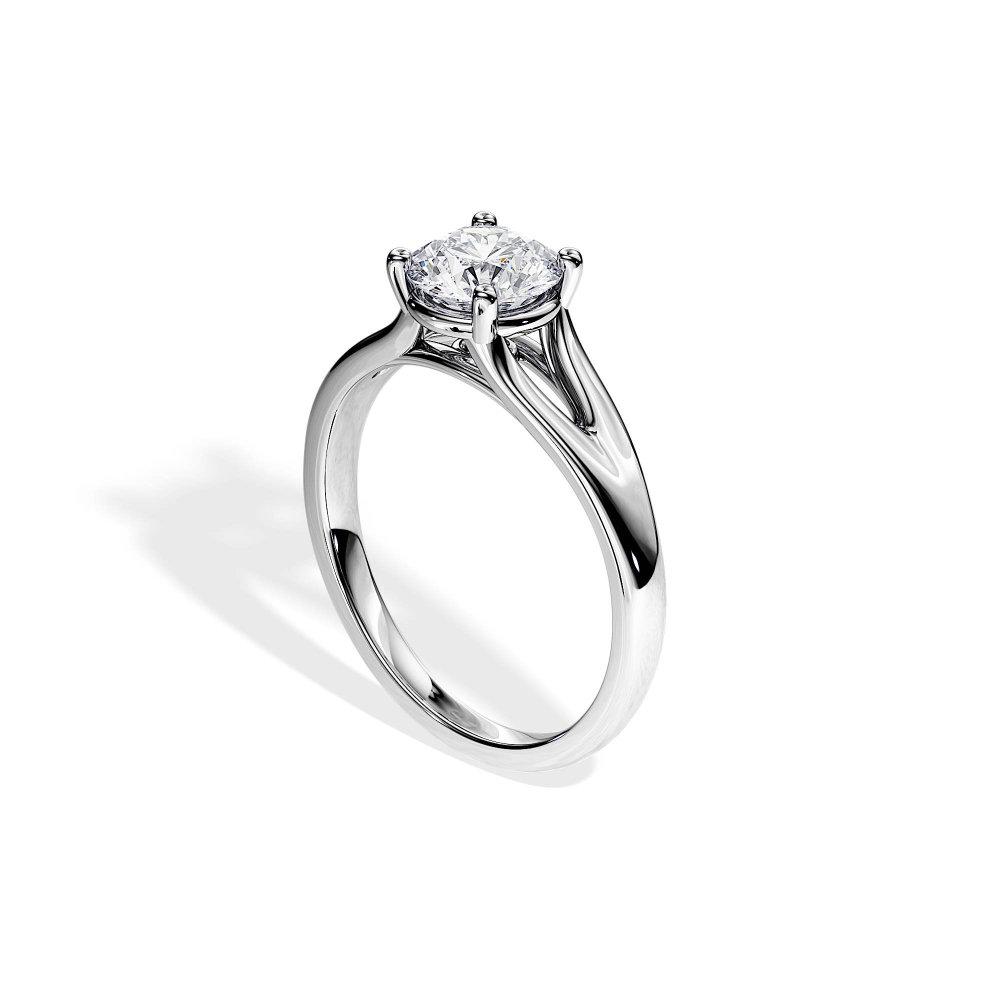 Minimalist Split Shank Diamond Engagement Ring