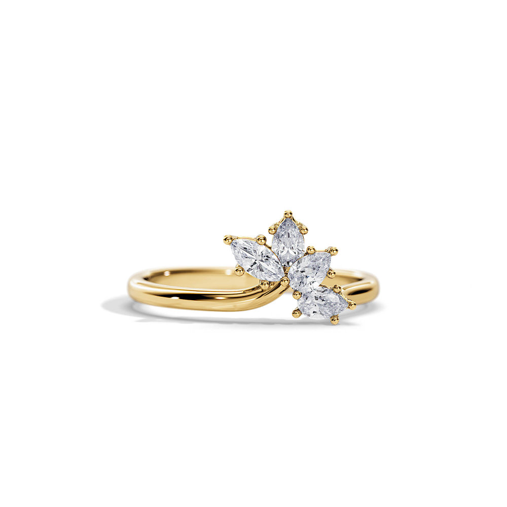 Wedding Band  Pear Marquise man made Diamonds 