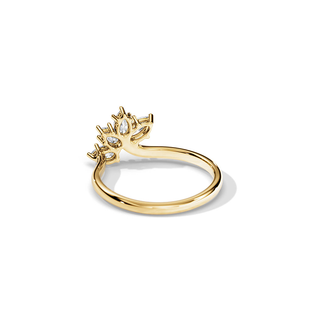 Wedding Band  Pear Marquise Diamonds 14k yellow gold