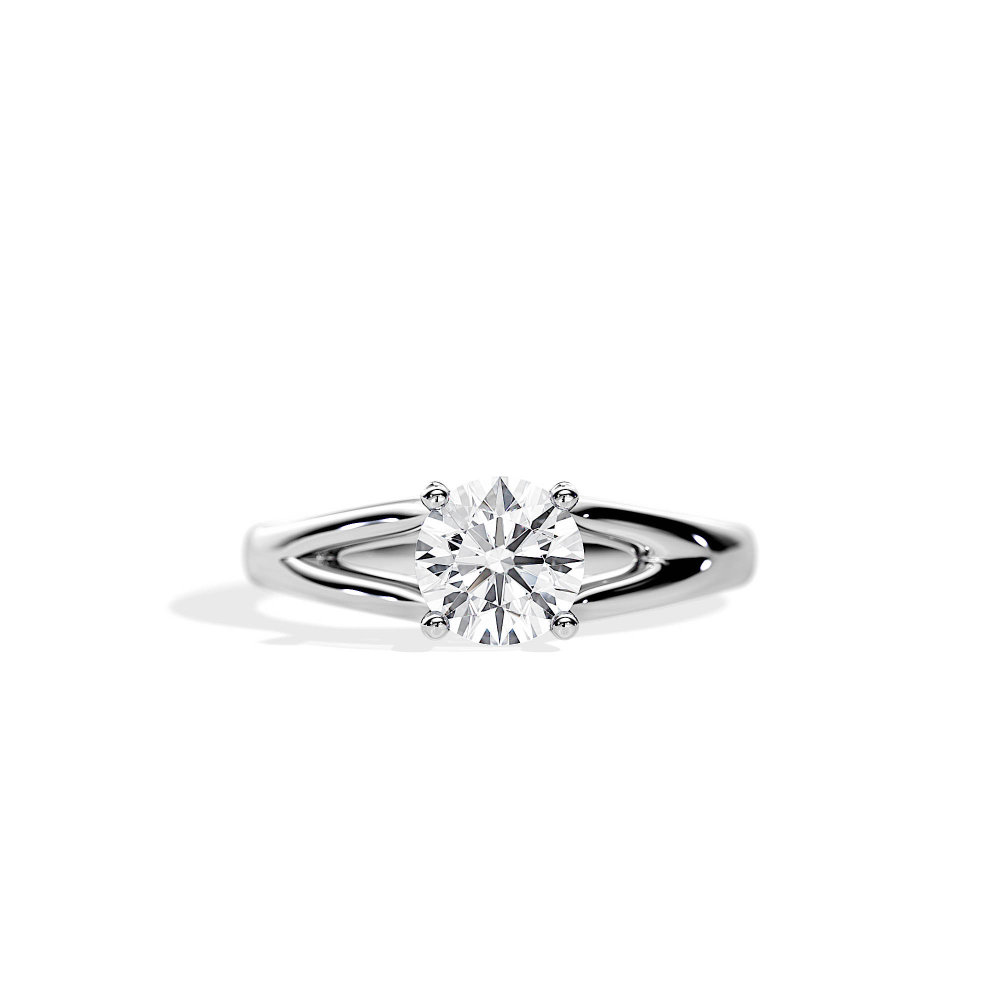 1 Carat Minimalist Split Shank Synthetic Diamond Engagement Ring