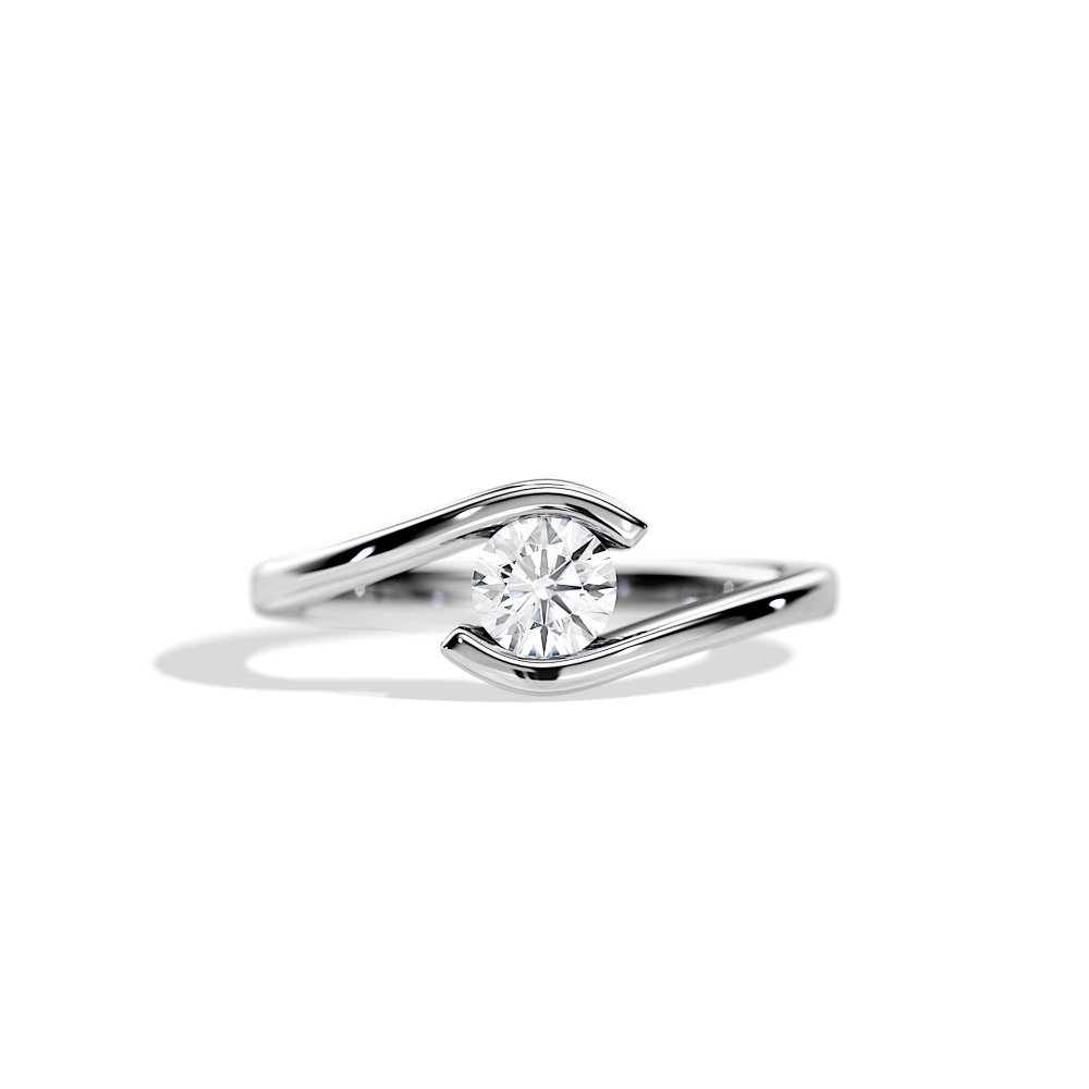 0.5 Carat Minimalist Hands Hold Inspired Lab Cultured Diamond Engagement Ring in White Gold