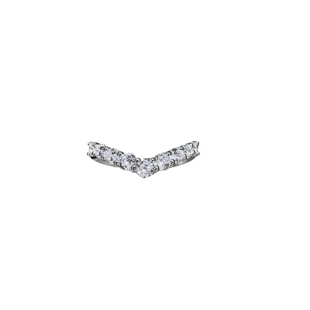 Seven-Stone V-Shaped Diamond Ring