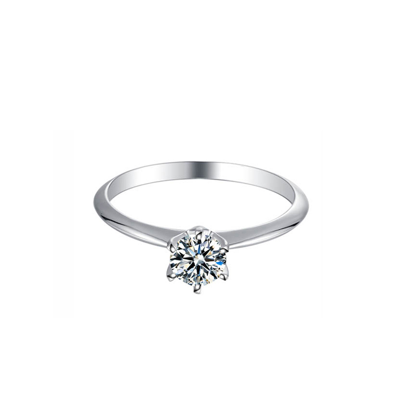 Six-Prong Diamond Solitaire Ring